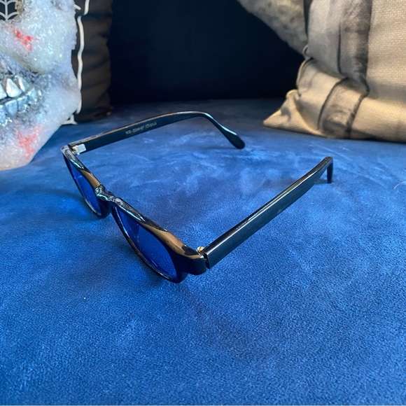 Glasses, Slim | Thin Frame Sunnies 90’s | Y2K Vintage Blue - Picture 2 of 3